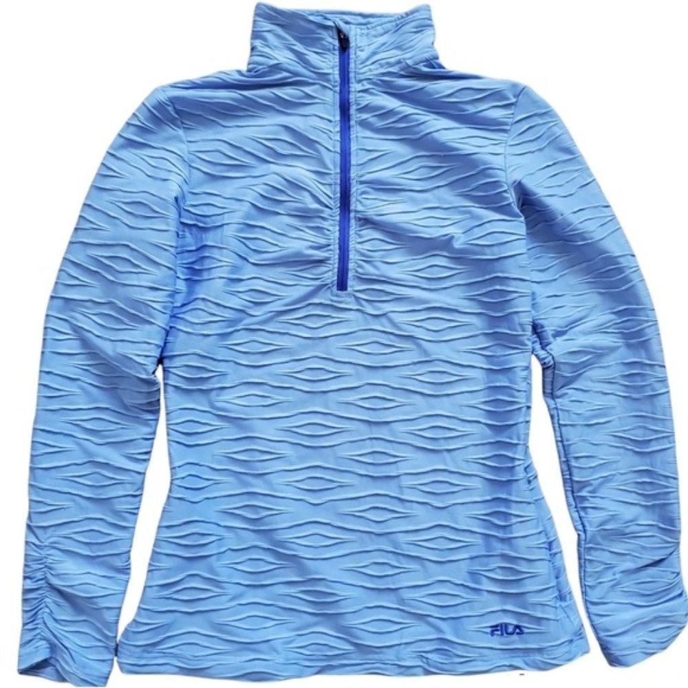 FILA BLUE TEXTURED HALF ZIP PULLOVER - MEDIUM